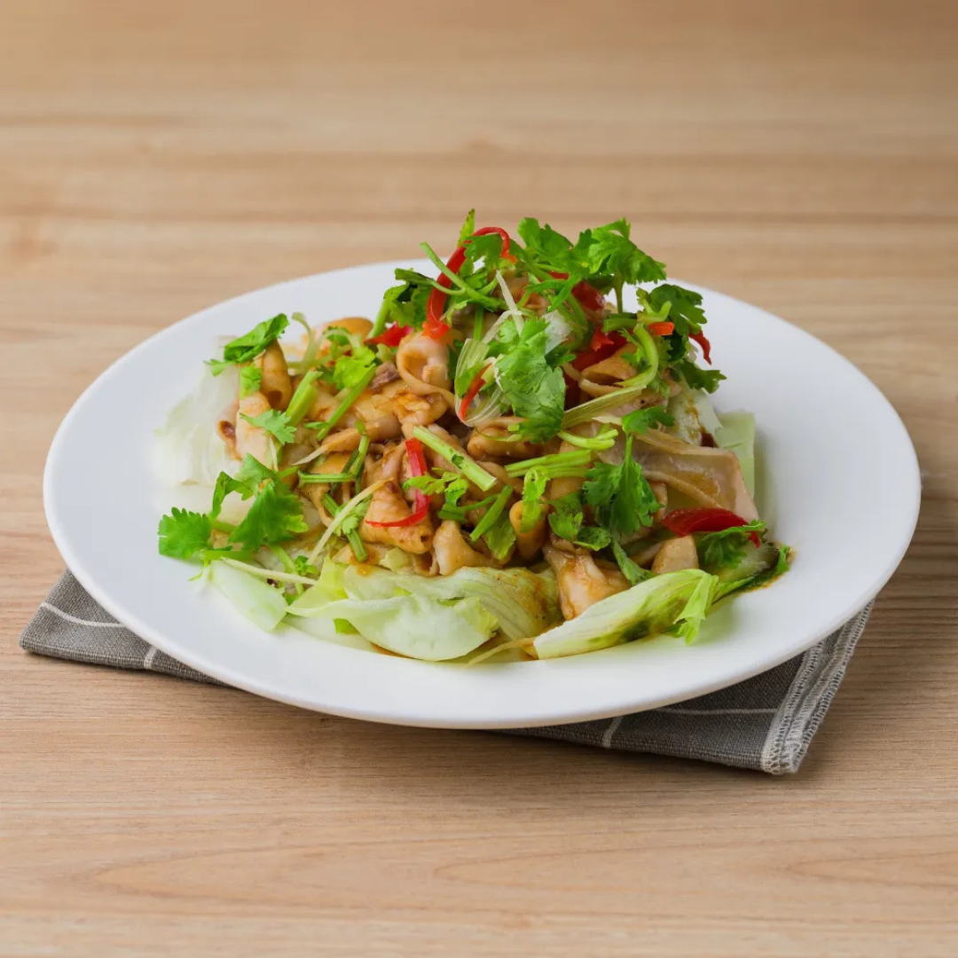 boiled chicken skin salad