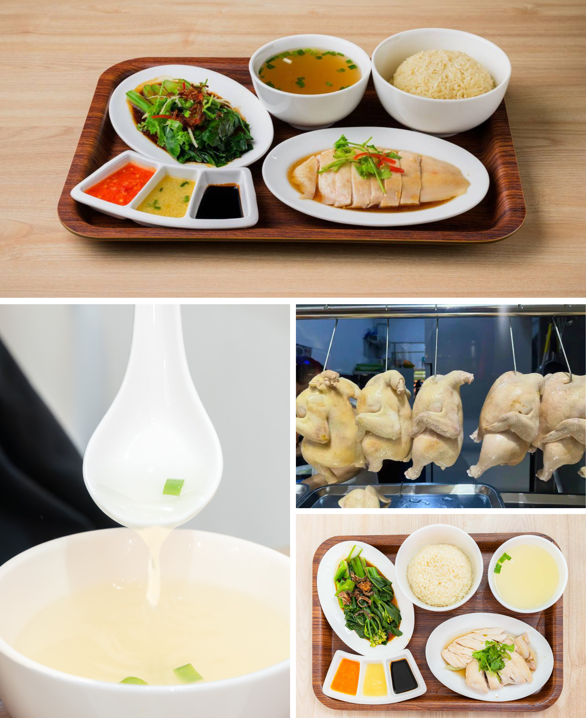 Hai Ge Ji Steamed Chicken Rice Set (With Baby Kailan)