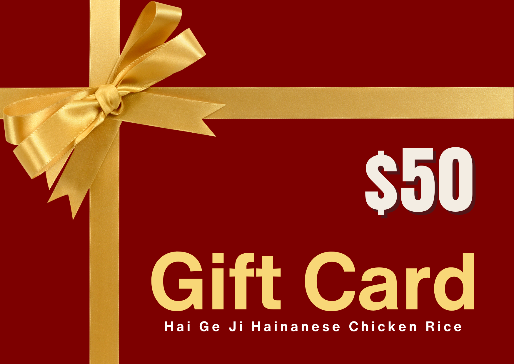 Hai Ge Ji Gift Voucher (Use code “giftcard” for 20% off)