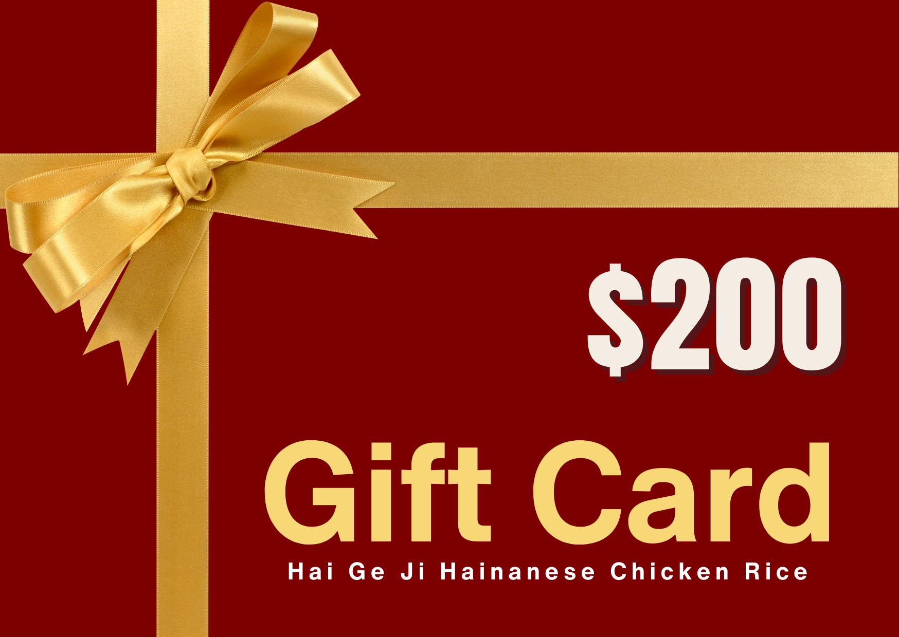 Hai Ge Ji Gift Voucher (Use code “giftcard” for 20% off)
