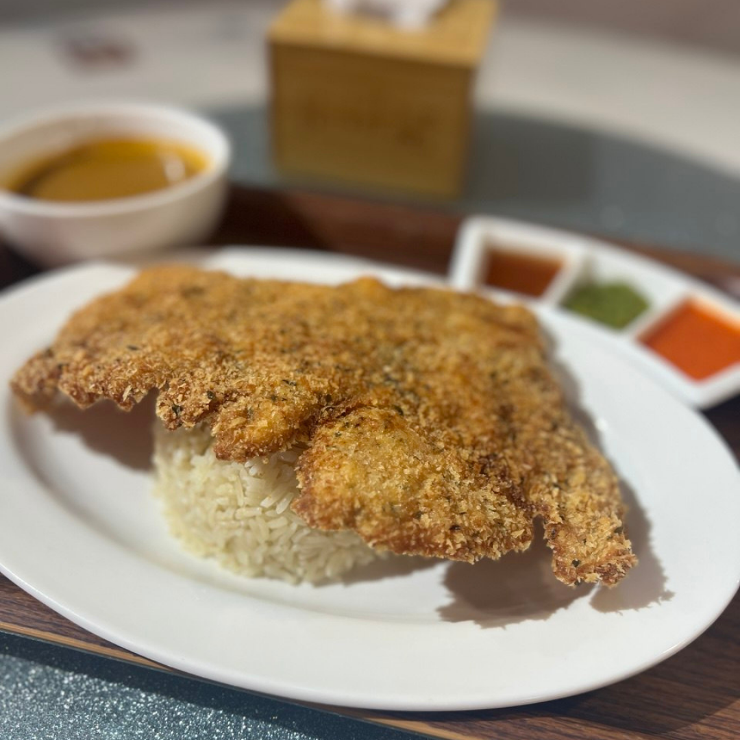 chicken cutlet curry with plum sauce